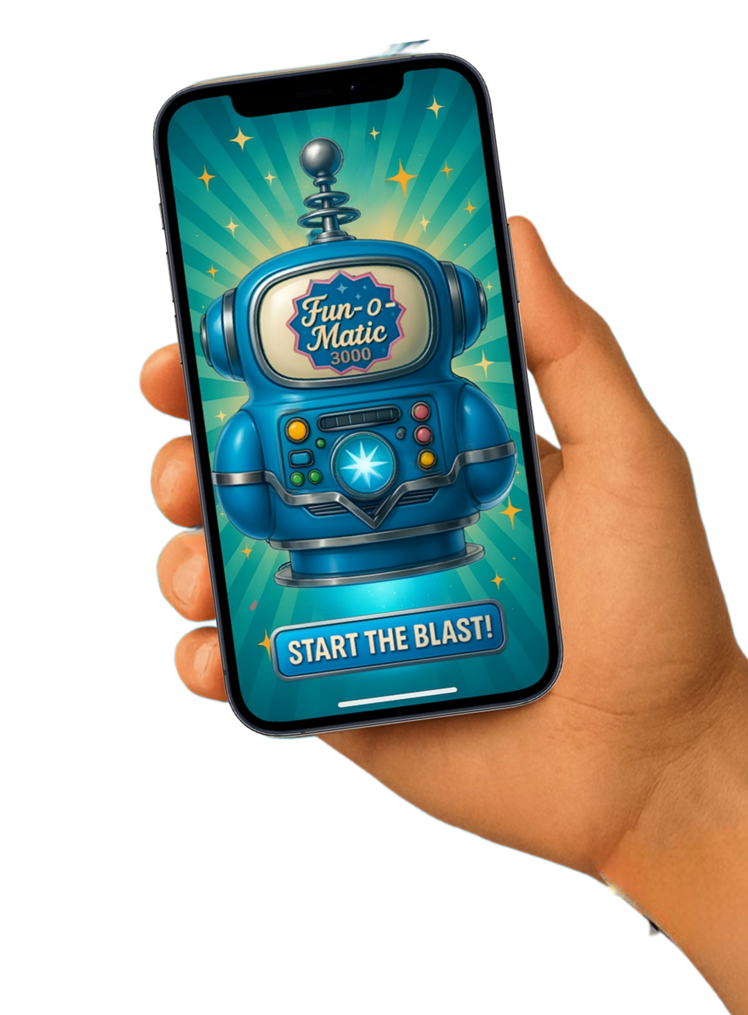 Hand holding home screen